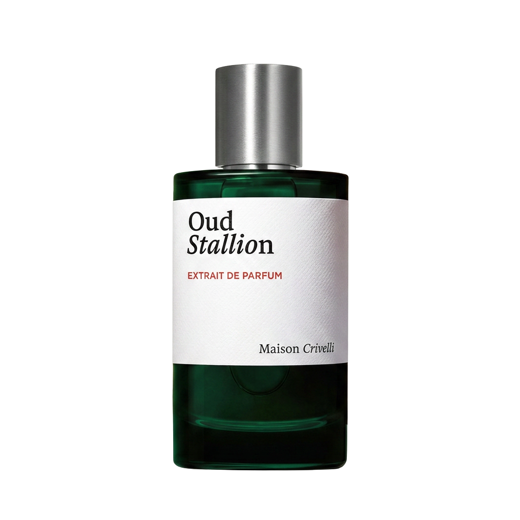 Oud Stallion perfume bottle by Hill Scents